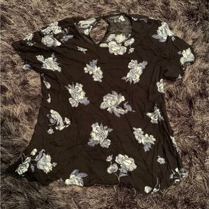 Lucky Brand Black Floral Top